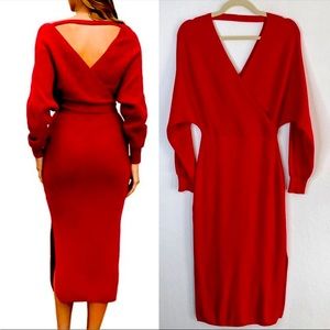 Knit Red Christmas Dress